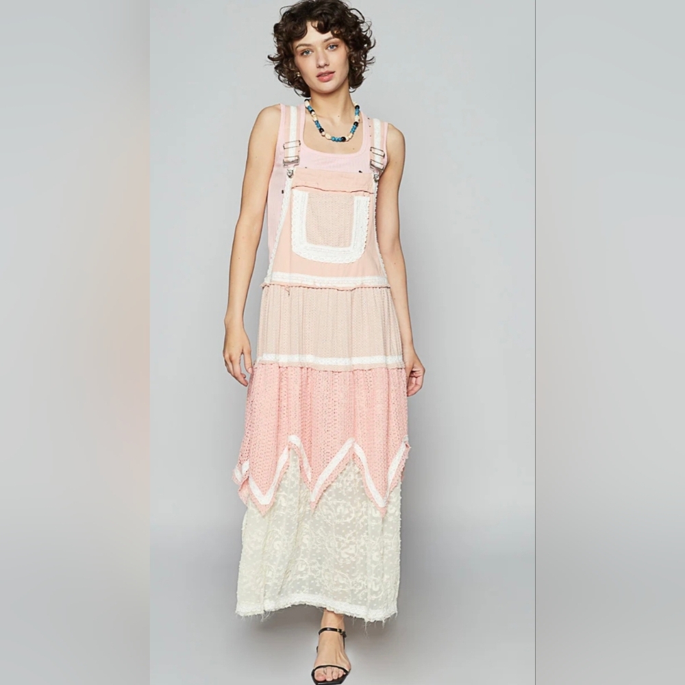 💋POL Blush and Cream Textured Dress💋